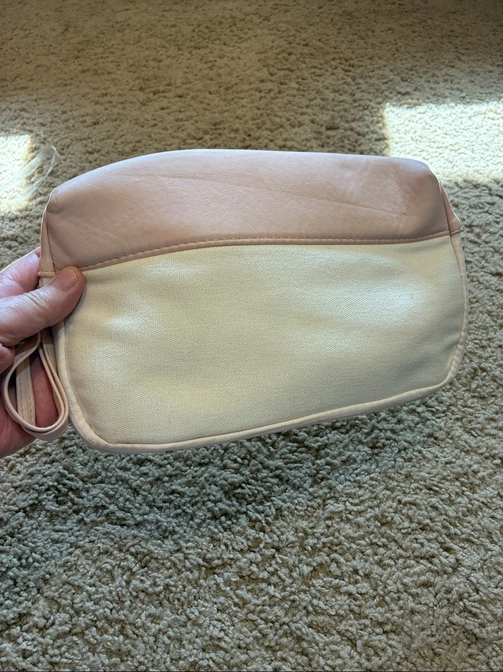 Calvin Klein Blush Pink and Cream Cosmetic Case/Clutch